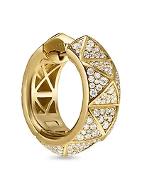 Pyramid Hoop Earrings In 18k Yellow Gold With Diamonds