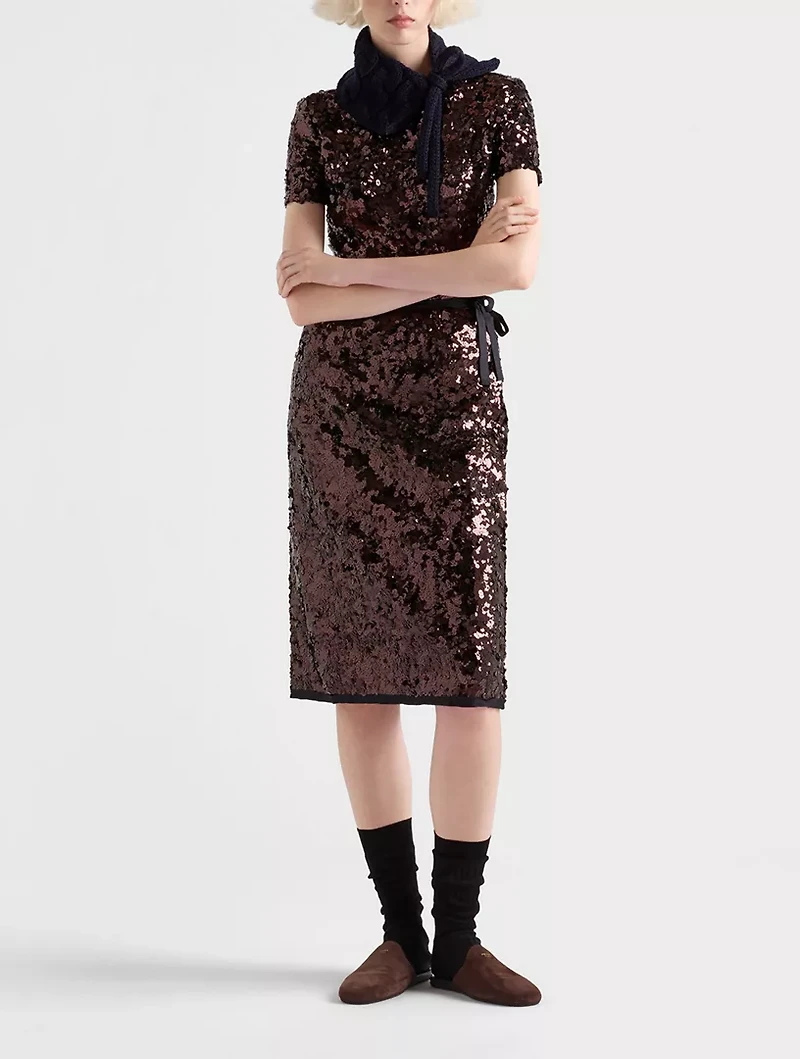 Embroidered Sequin Skirt