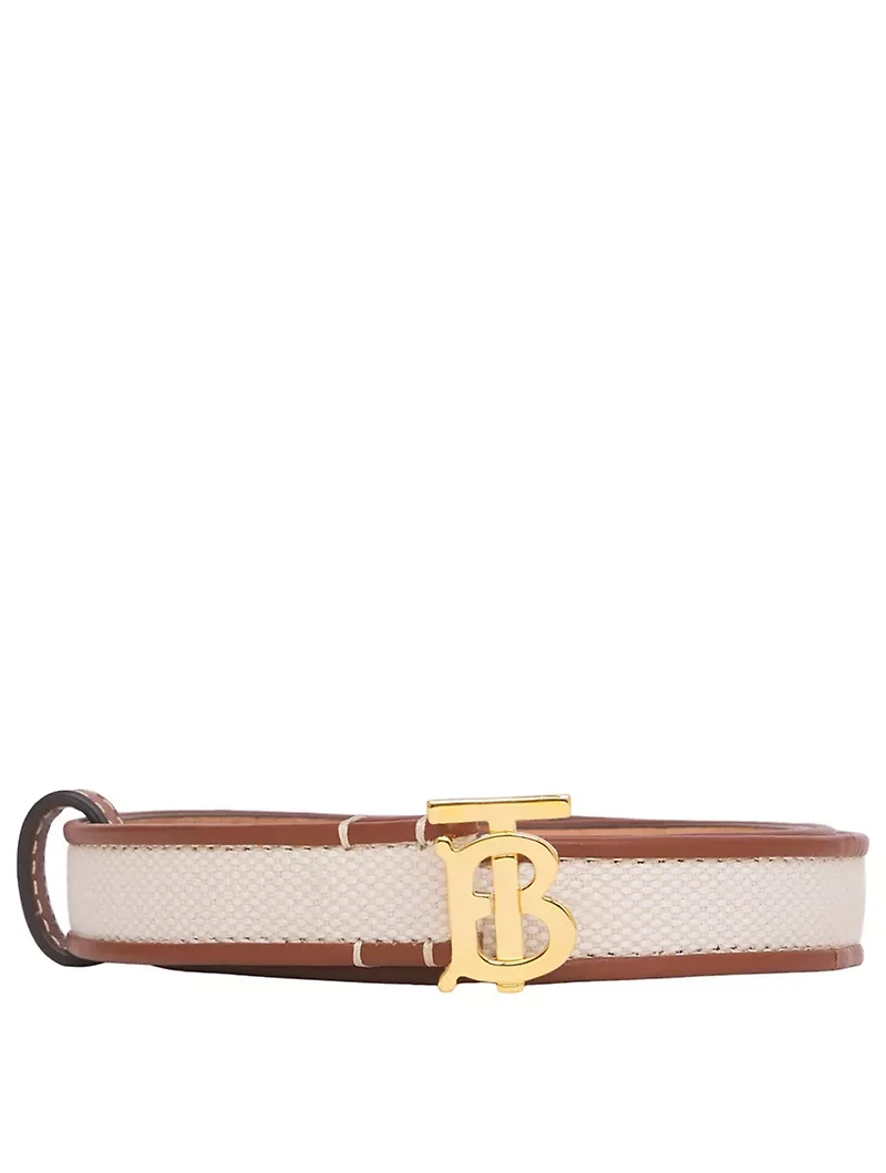 Canvas And Leather Tb Belt