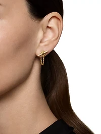 Dy Mercer® Petite Toggle Chain Stud Earrings In 18k Yellow Gold With Diamonds, 38.2mm