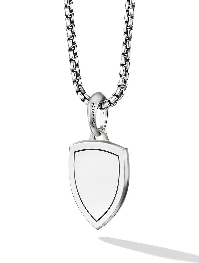 St. Michael Amulet In Sterling Silver With Pavé Diamonds