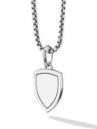 St. Michael Amulet In Sterling Silver With Pavé Diamonds