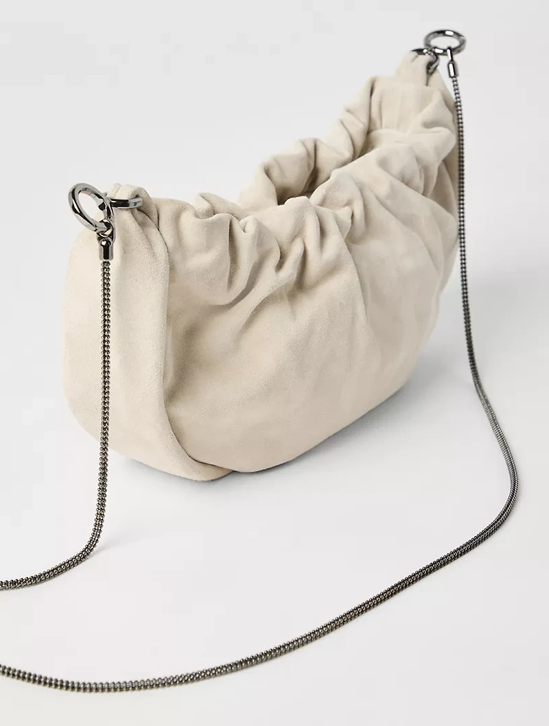 Suede Brioche Hobo Bag
