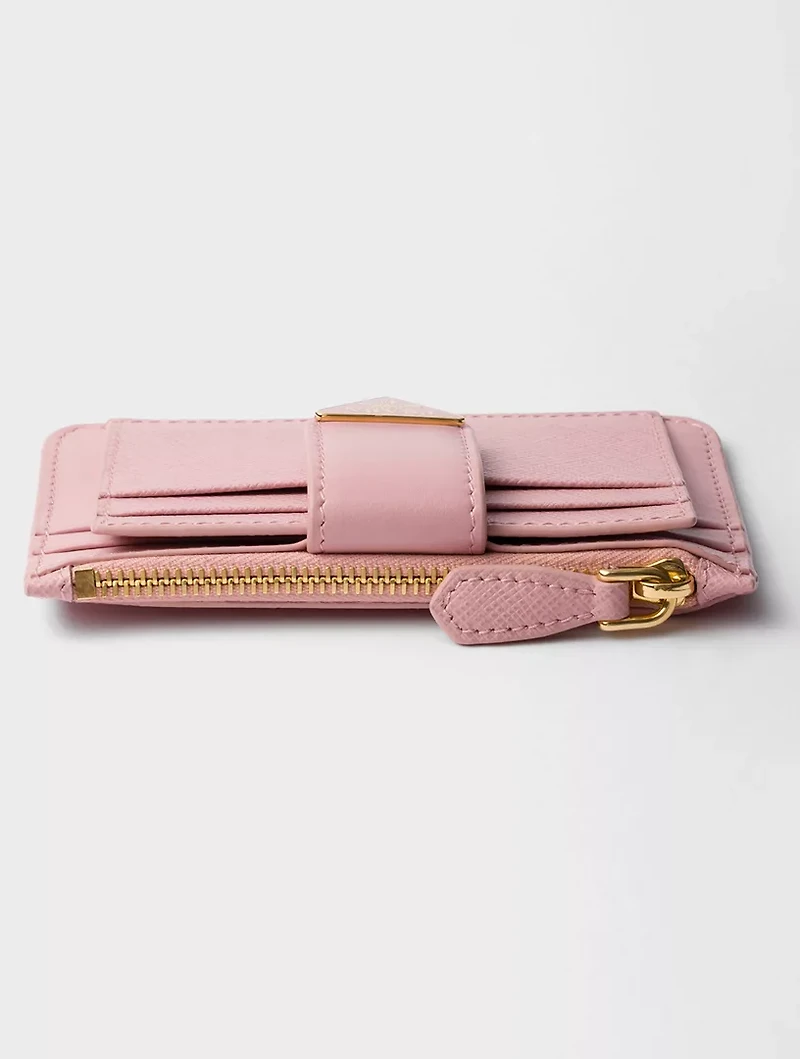 Saffiano And Smooth Leather Card Holder