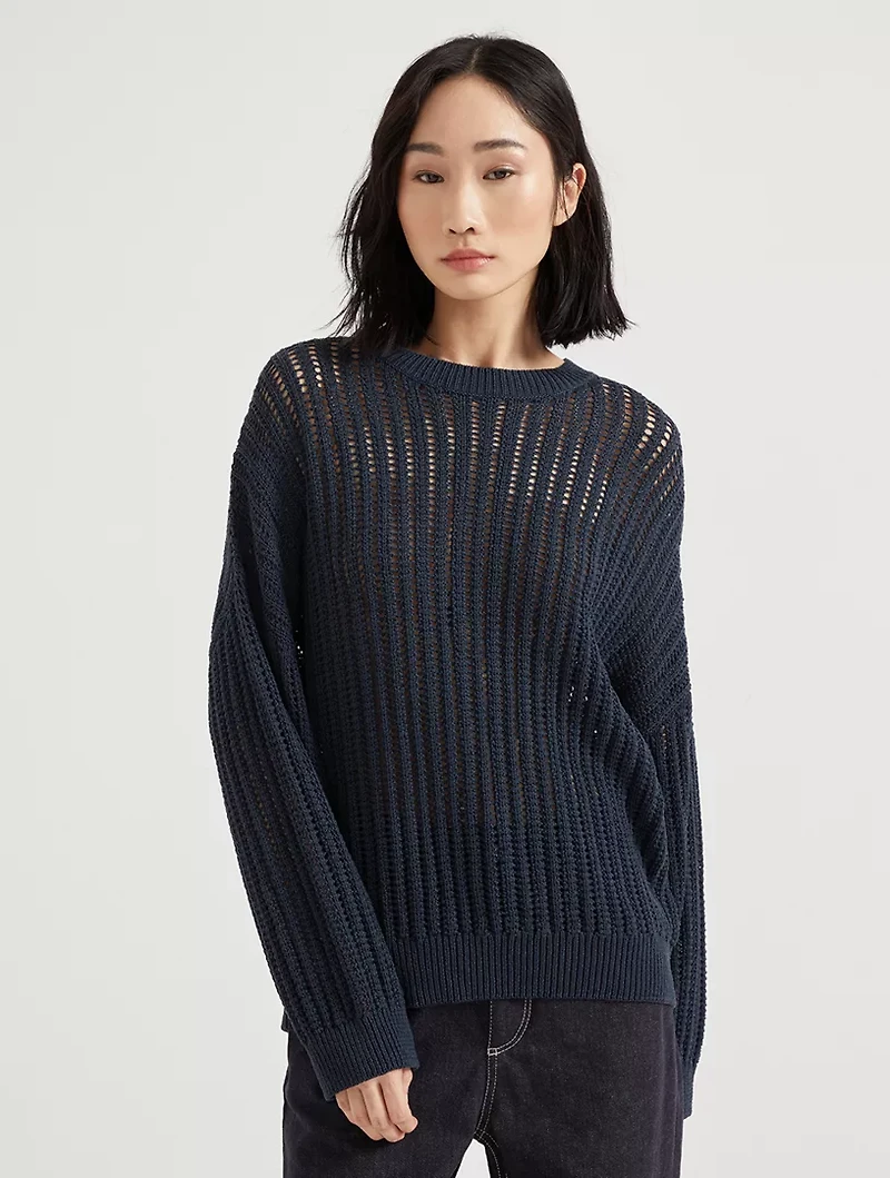 Ribbed Openwork Sweater