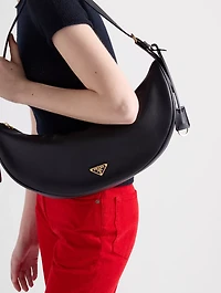 Prada Demi-lune Large Leather Shoulder Bag