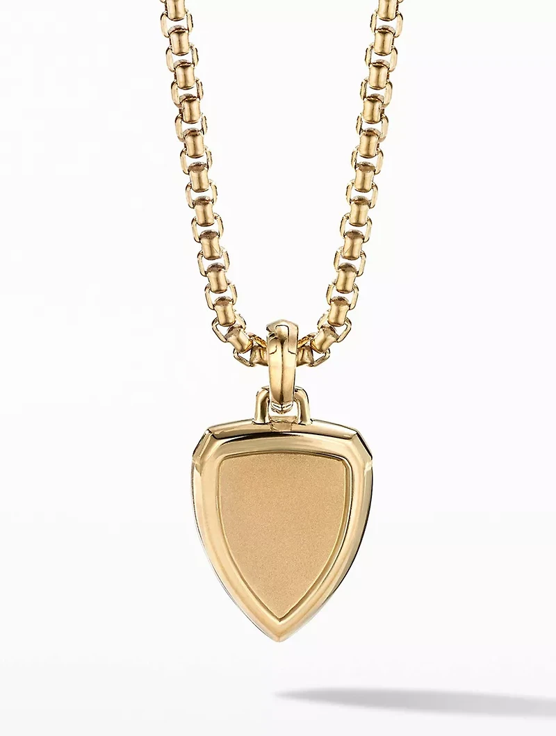 St. Michael Amulet In 18k Yellow Gold With Pavé Diamonds