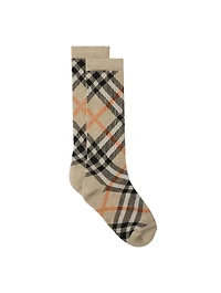 Check Cotton Blend Socks