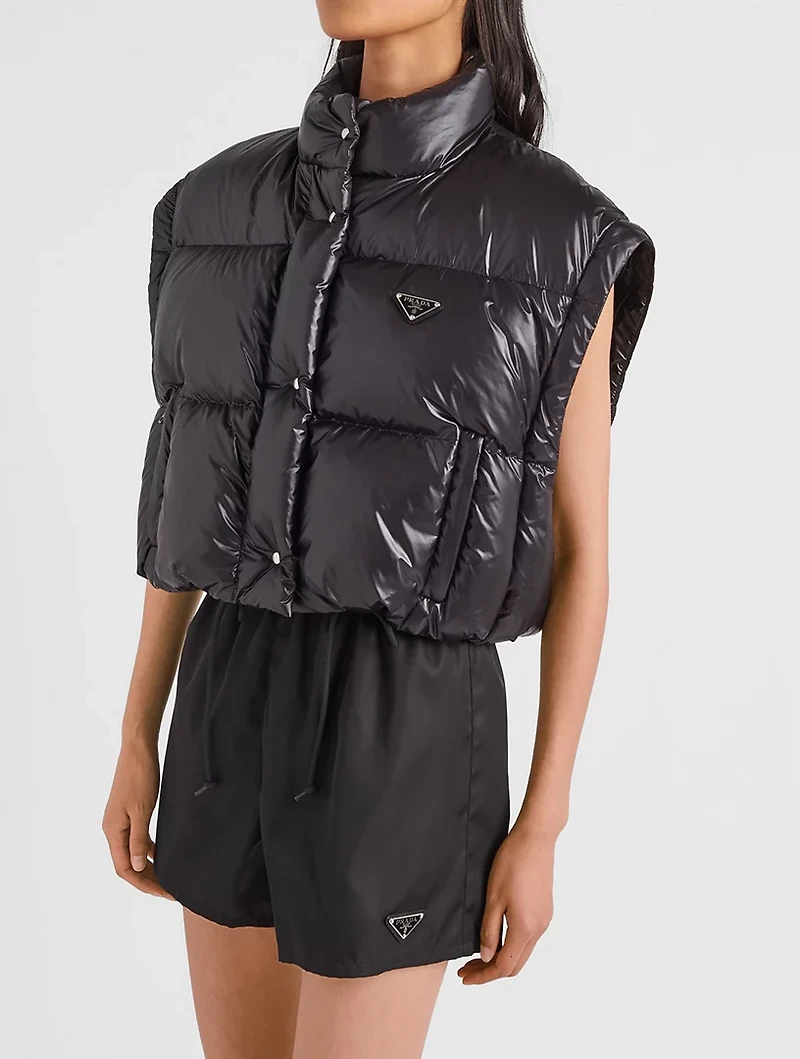 Re-nylon Cropped Convertible Down Jacket