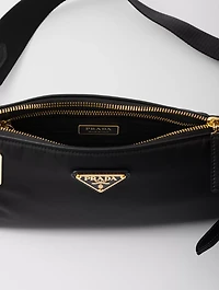 Small Re-nylon And Leather Shoulder Bag