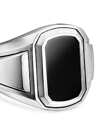 Streamline® Signet Ring Sterling Silver With Black Onyx, 18.5mm