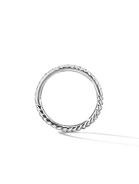 Cable Collectibles® Stack Ring 18k White Gold With Pavé Diamonds