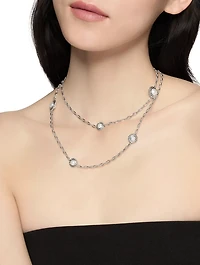 Pearl Classics Station Chain Necklace In Sterling Silver, 3mm
