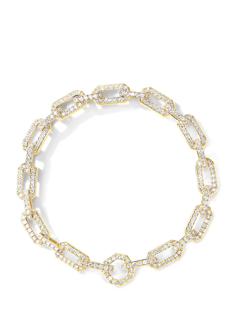 Pavé Chain Bracelet 18k Yellow Gold With Diamonds