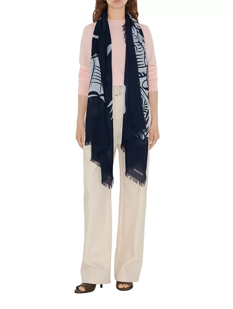 Wide Ekd Wool Scarf