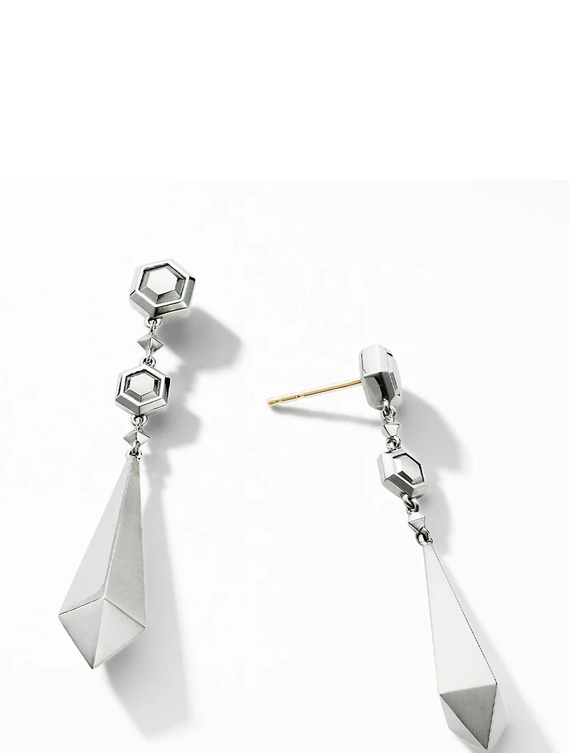 Modern Renaissance Drop Earrings In Sterling Silver