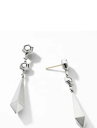 Modern Renaissance Drop Earrings In Sterling Silver