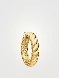 Sculpted Cable Hoop Earrings In 18k Yellow Gold