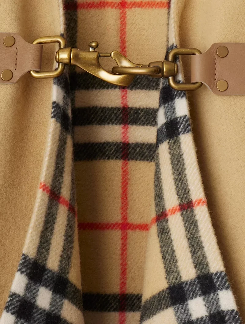 Check Wool Cape