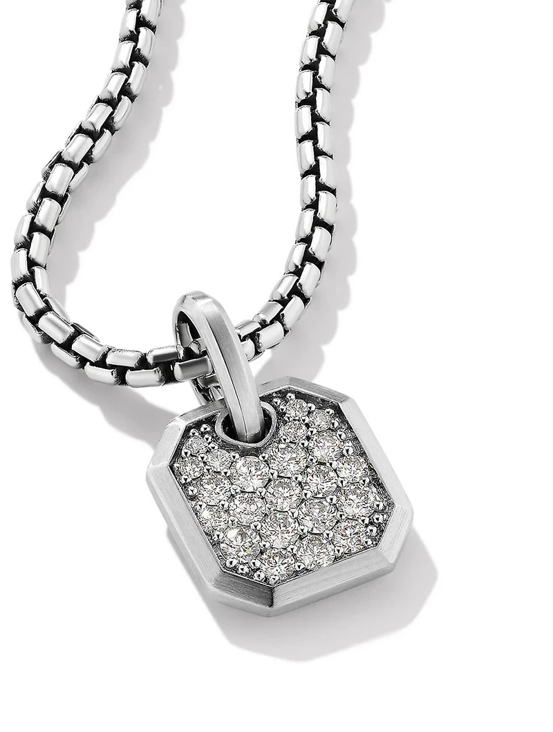 Roman Amulet In 18k White Gold With Pavé Diamonds