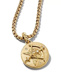 Sagittarius Amulet In 18k Yellow Gold With Diamonds