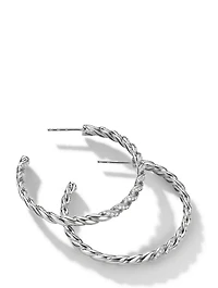 Pavéflex Hoop Earrings In 18k White Gold With Diamonds