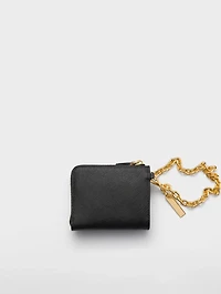 Small Saffiano Leather Zipper Wallet
