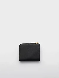 Small Saffiano Leather Zipper Wallet