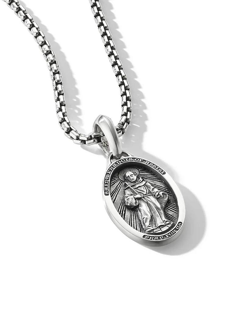 St. Francis Amulet In Sterling Silver