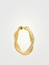 Petite Infinity Hoop Earrings In 18k Yellow Gold With Diamonds, 17.3mm
