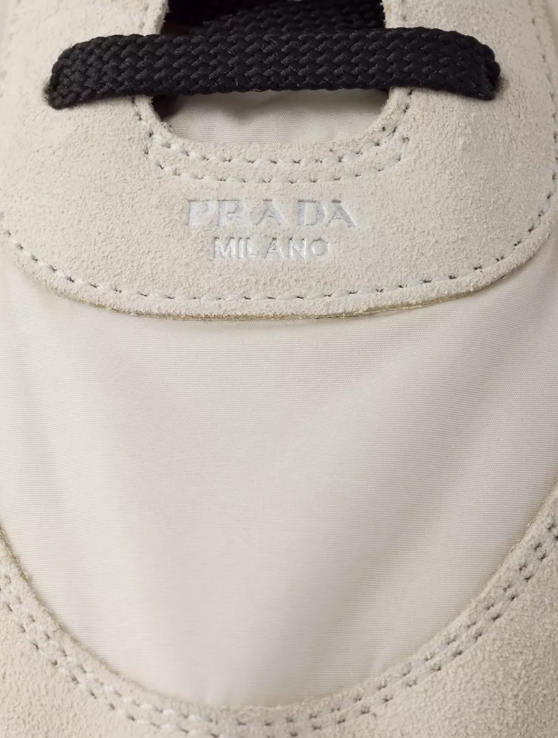 Collapse Re-nylon And Suede Sneakers
