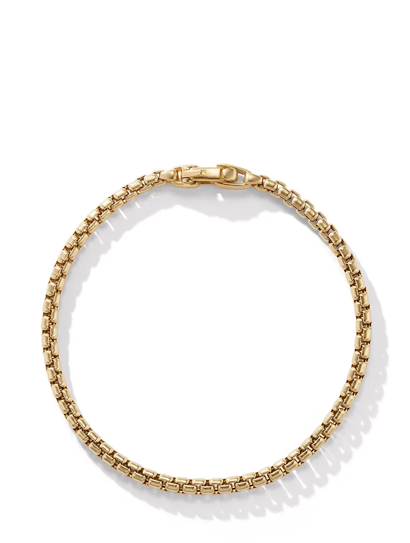 Box Chain Bracelet 18k Yellow Gold, 3.4mm