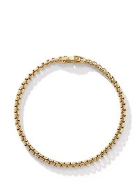 Box Chain Bracelet 18k Yellow Gold, 3.4mm
