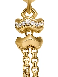 Zig Zag Stax™ Chain Drop Earrings In 18k Yellow Gold With Diamonds, 66mm