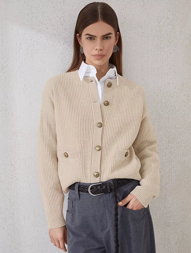 English Rib Knit Cardigan