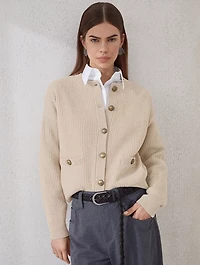 English Rib Knit Cardigan