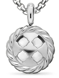 Pearl Classics Cable Halo Amulet In Sterling Silver With Diamonds, 18.8mm