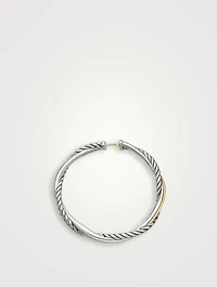Infinity Hoop Earrings In Sterling Silver With 14k Yellow Gold, 42mm