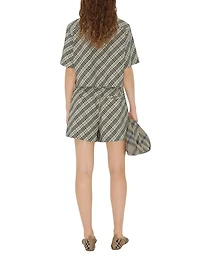 Check Cotton Pyjama Shorts