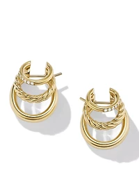 Dy Mercer™ Hoop Earrings In 18k Yellow Gold With Pavé Diamonds