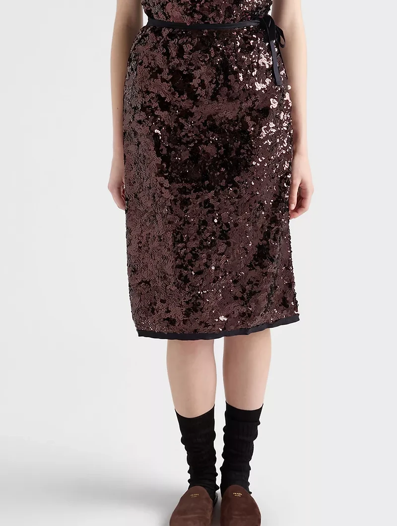 Embroidered Sequin Skirt