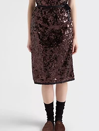 Embroidered Sequin Skirt