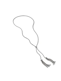 Renaissance Tassel Necklace In Sterling Silver With Pavé Diamonds