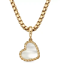 Dy Elements® Heart Amulet In 18k Yellow Gold With Mother Of Pearl
