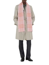 Wide Check Wool Scarf