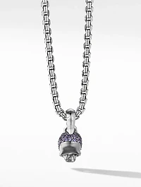 Skull Charm With Full Pavé Purple Sapphires And 18k White Gold