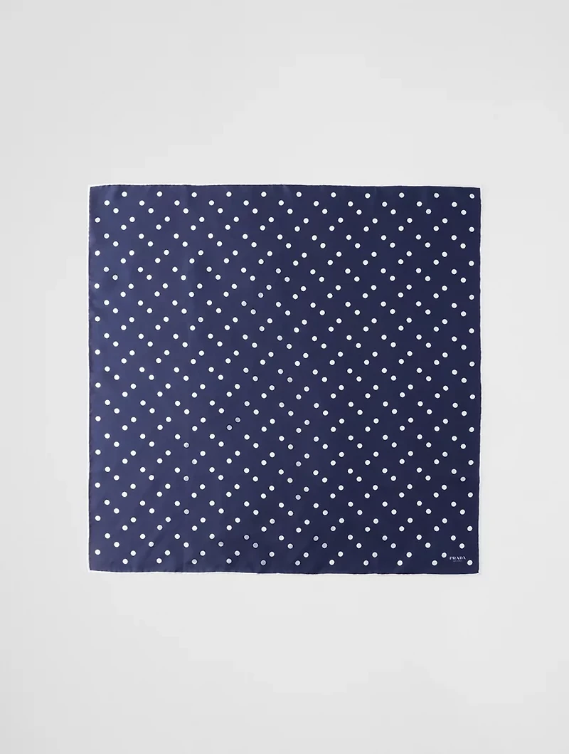 Printed Silk Twill Scarf 65x65