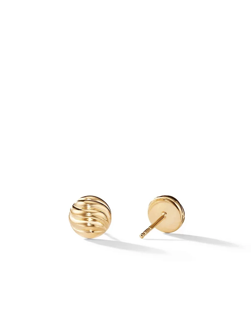 Sculpted Cable Stud Earrings In 18k Yellow Gold