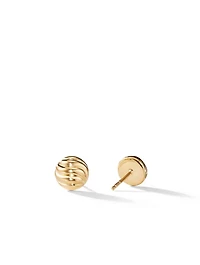 Sculpted Cable Stud Earrings In 18k Yellow Gold
