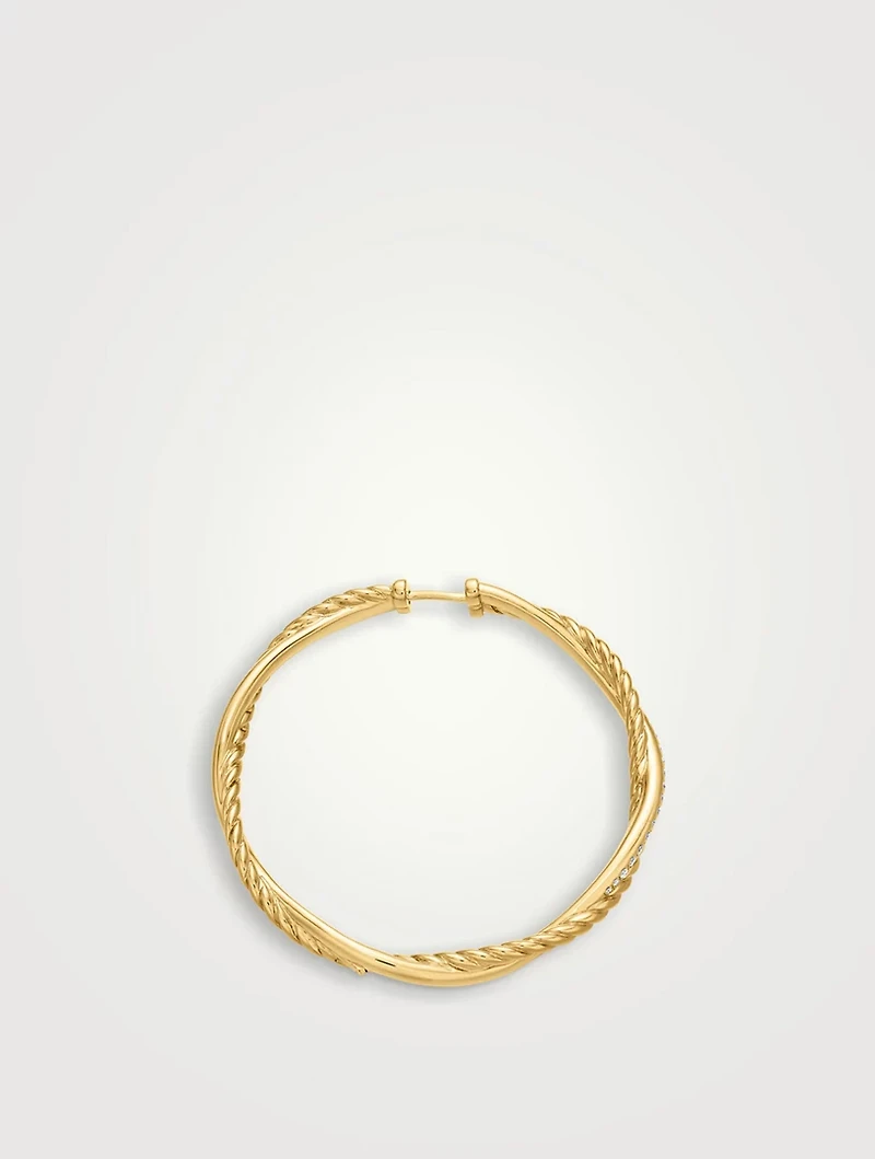 Infinity Hoop Earrings In 18k Yellow Gold With Diamonds, 42mm